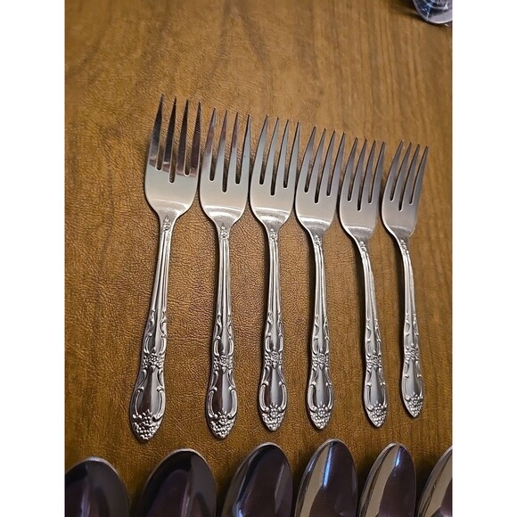 Vintage Oneidacraft Thor Custom Stainless Spoons & Forks Flatware 17 pieces - Picture 9 of 13